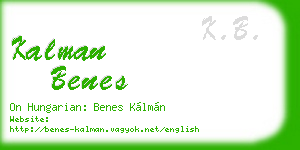 kalman benes business card
