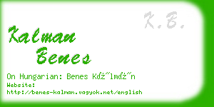 kalman benes business card